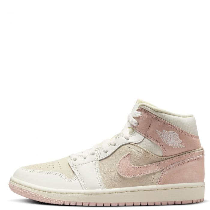 Women's Jordan 1 Mid SE - White and Pink