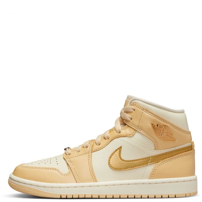 Women's Jordan 1 Mid SE - White and Yellow