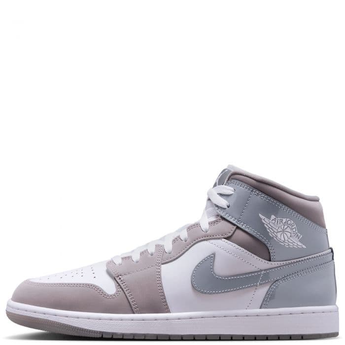 Men's Jordan 1 Mid SE - Grey and White