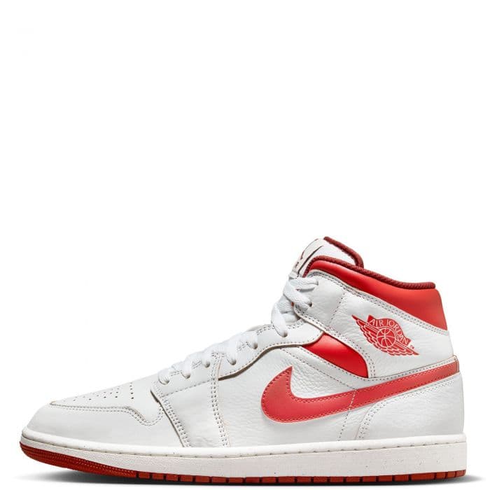 Men's Jordan Air Jordan 1 Mid SE - White and Red